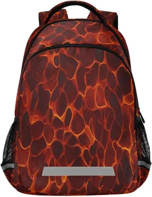 - Casual Outdoor Sports Daypack with Ergonomic guilde Shoulder Straps#152 Fire Animated Design Waterproof Backpack 