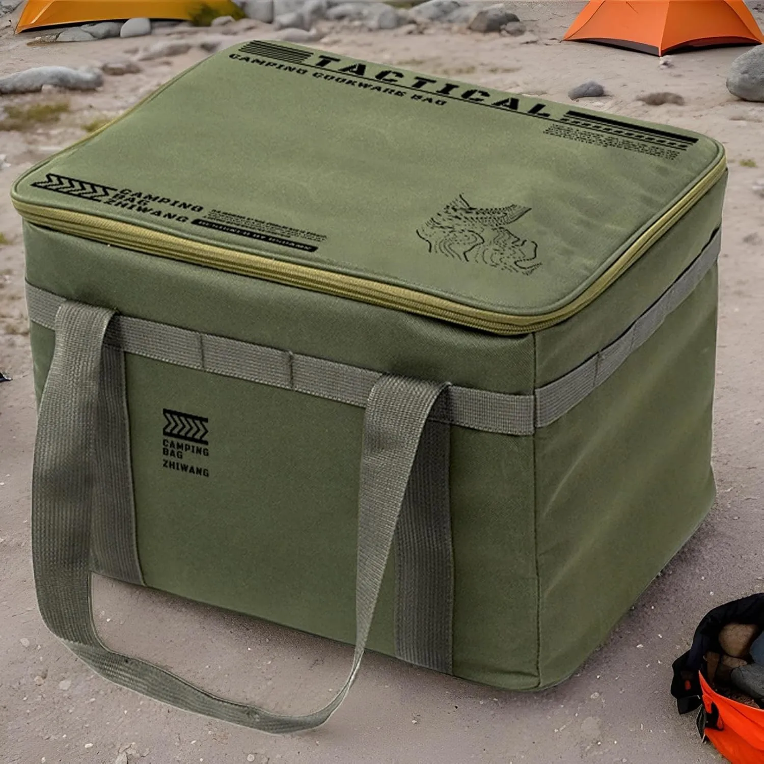 - Insulated Camping Bag,Waterproof Kitchen Equipment Carrying Solution for Tents Traveling Picnic Backpacking Hiking Adventure Camping scope imitation circuit concertina apiece magnitude Gear Organizer 