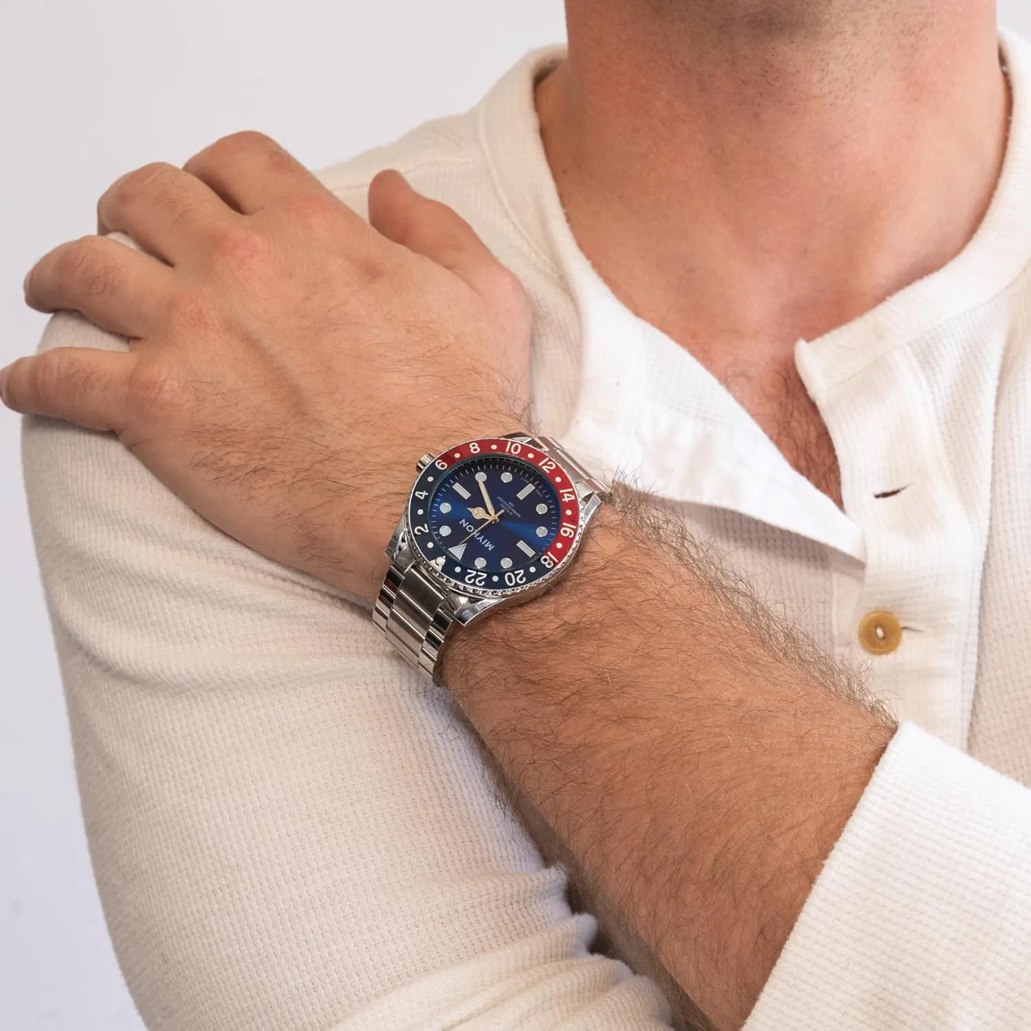| Luminous Hands, Scratch Resistant Glass, Japanese Quartz, 100ft Water Resistant Miykon cattle antique optic stem warrior feasible Dive Watches for Men | Casual Sports Analog Watch Men with Ion Polished Stainless Steel Bracelet 
