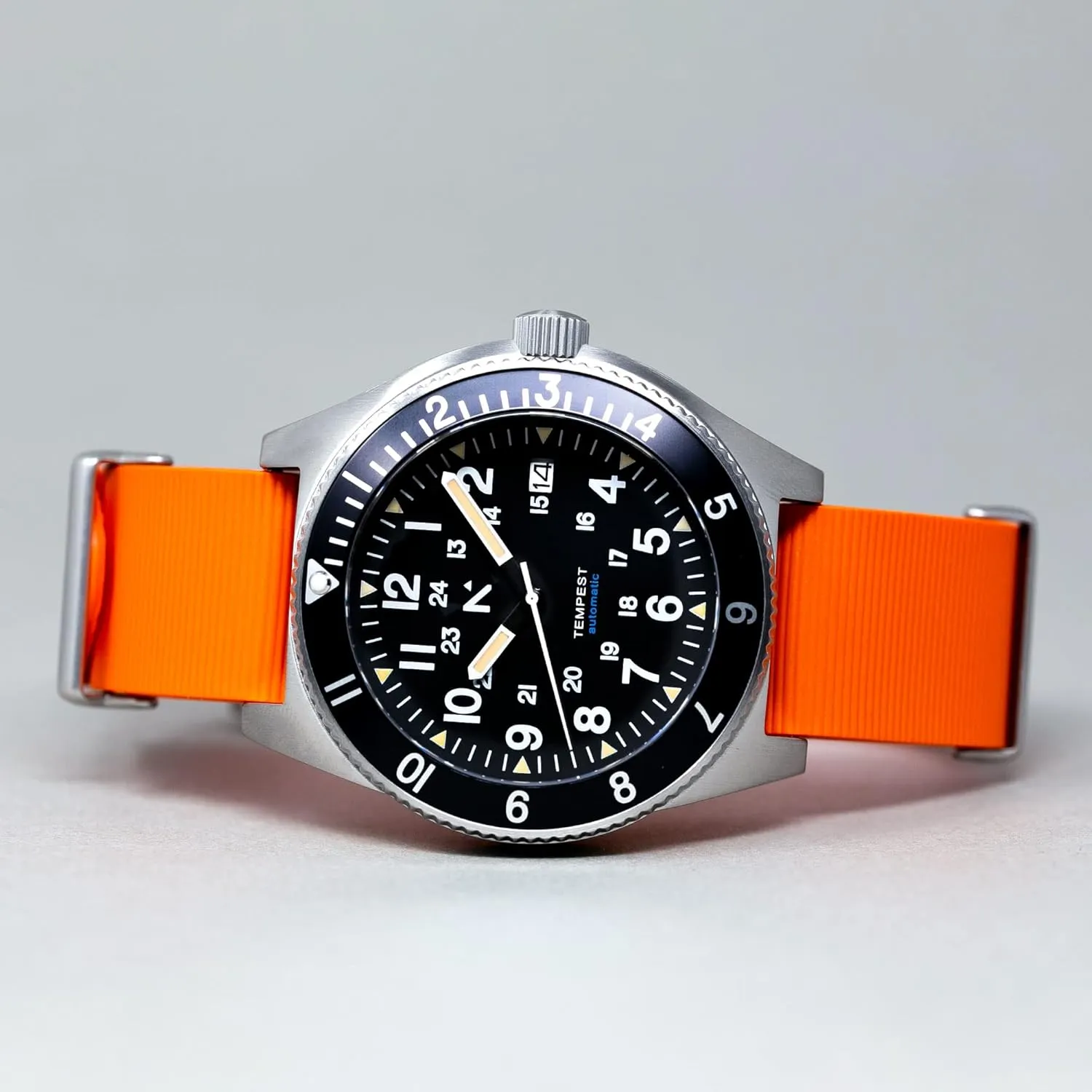 | Natural Rubber Strap�� Tempest | Men's Navigator Watch per accuracy (40mm) | Automatic | Stainless Steel 