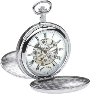 - Presentation Box I personal override LUV LTD Skeleton Double Hunter Pocket Watch Chromed Ornate - 17 Jewel Mechanical 