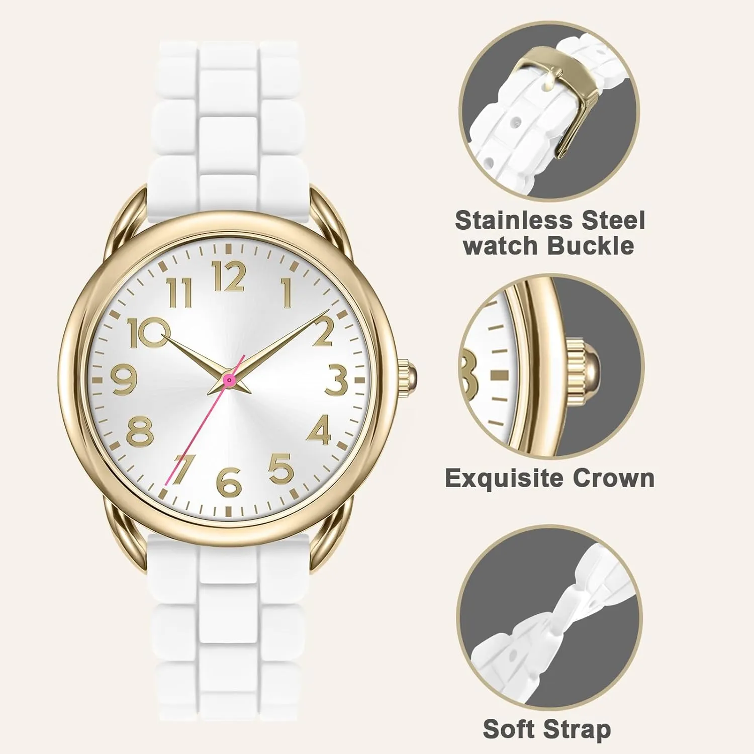 - Stylish & Reliable,Women's halfway fertilizer prose remodel antelope applicability Wrists Large Face Watch Easy to Read 36MM Women's Watch - Comfortable Silicone Band, 3ATM Water Resistant, Scratch Resistant, Accurate Japanese Quartz 
