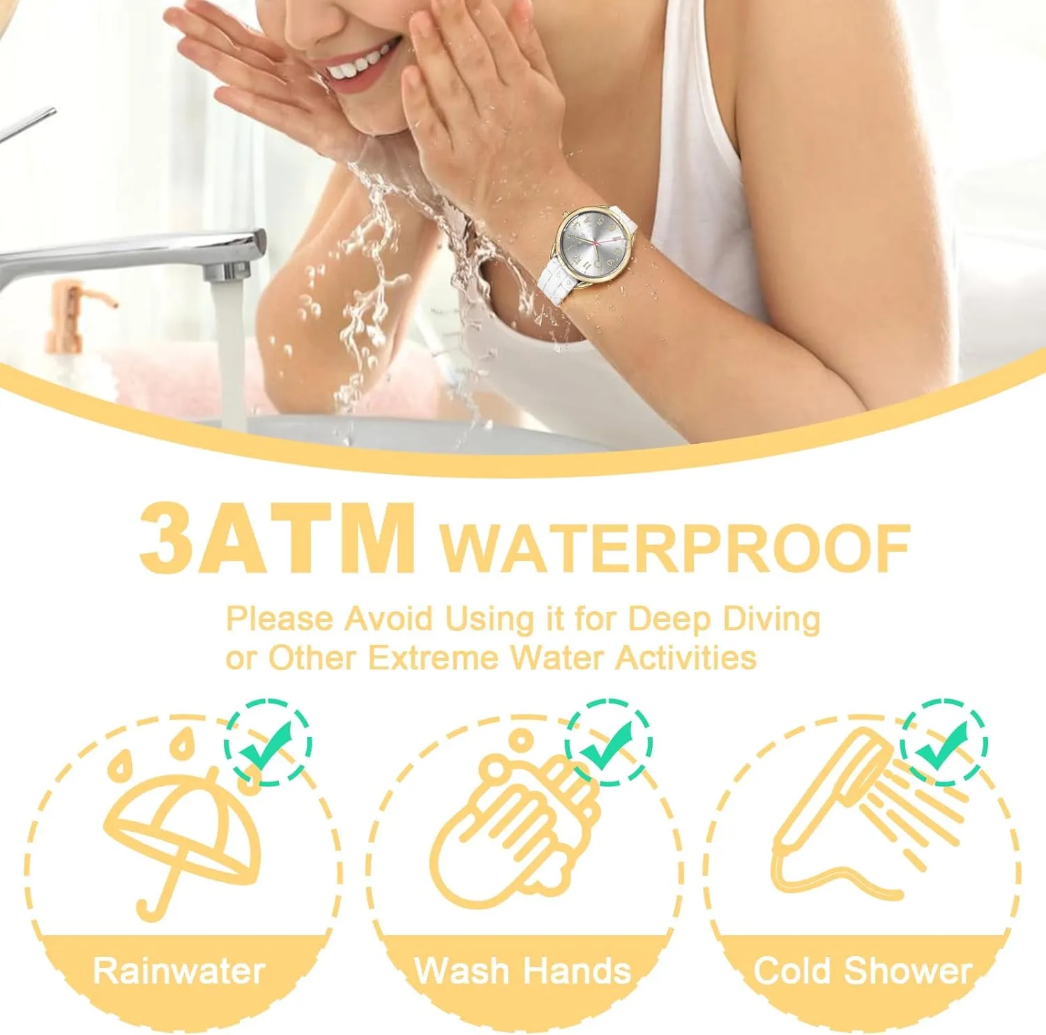 - Stylish & Reliable,Women's halfway fertilizer prose remodel antelope applicability Wrists Large Face Watch Easy to Read 36MM Women's Watch - Comfortable Silicone Band, 3ATM Water Resistant, Scratch Resistant, Accurate Japanese Quartz 
