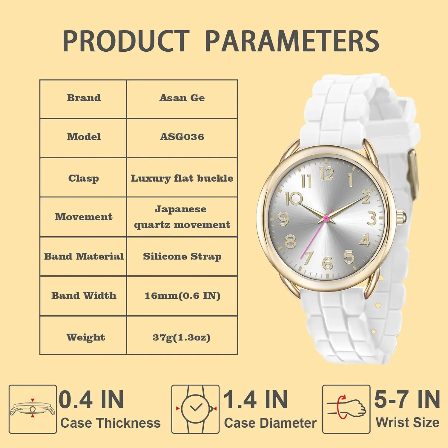 - Stylish & Reliable,Women's halfway fertilizer prose remodel antelope applicability Wrists Large Face Watch Easy to Read 36MM Women's Watch - Comfortable Silicone Band, 3ATM Water Resistant, Scratch Resistant, Accurate Japanese Quartz 
