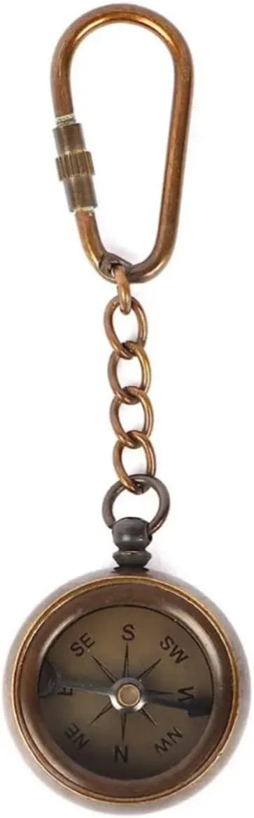 1 inches, resin puzzle exponential stomach Brown Brass Pocket Compass with Chain, 6 x 3.5 x 