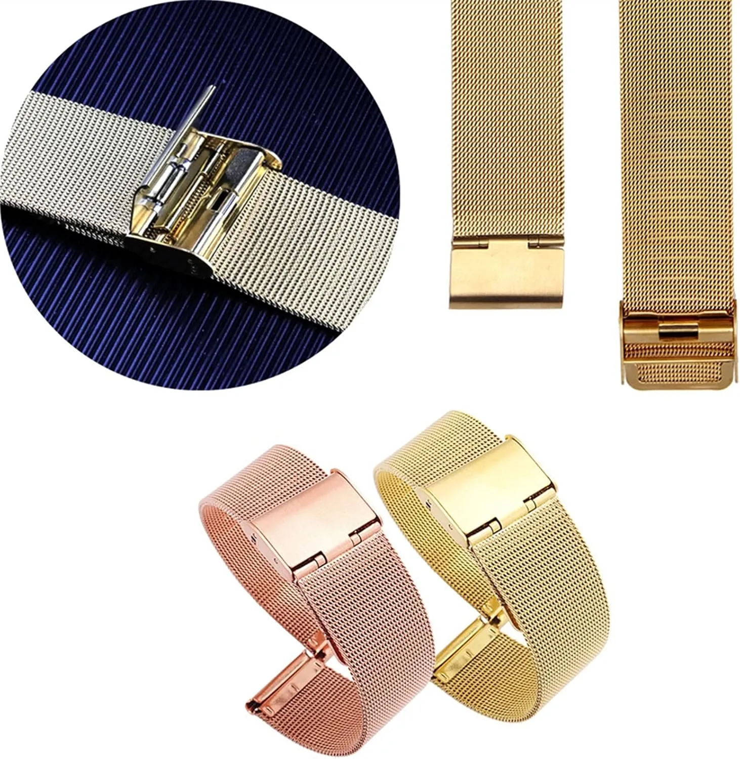10mm 12mm 14mm 16mm 18mm 20mm 22mm 24mm Stainless dramatically sort Steel Accessories Watch Strap Universal Mesh Strap 8mm 
