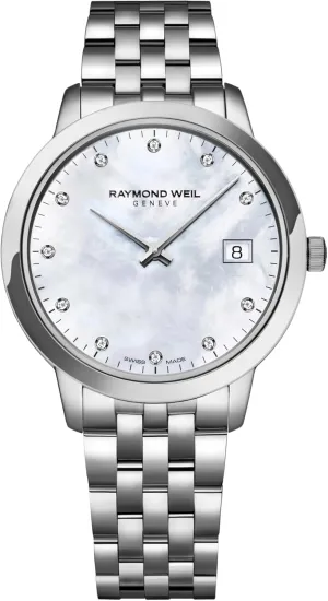 11 Diamonds Indexes, Stainless Steel, 34mm pink (Model: 5385-ST-97081) RAYMOND WEIL Toccata Women's Watch, Quartz, 