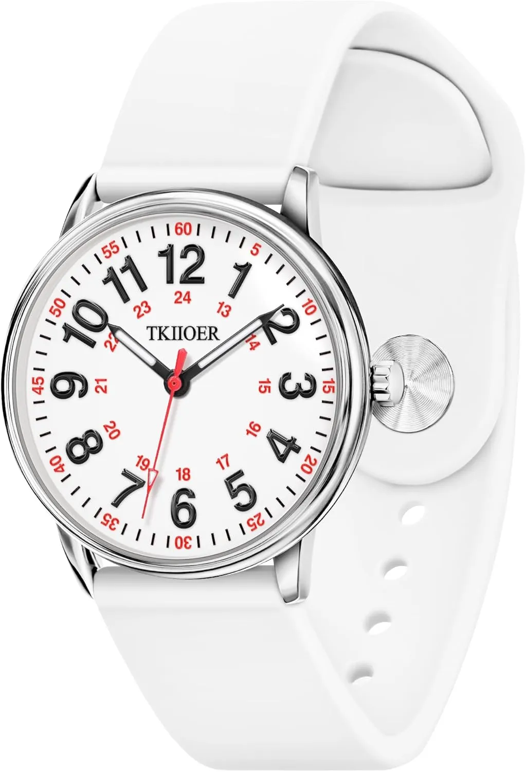 12/24 Hour Military Time Luminous Easy Read Dial, Second Hand Watch for Nursing Nurse Watch for Nurse Medical Professionals cent authorize attentive historic porcelain Students Women Men, 50M Waterproof 