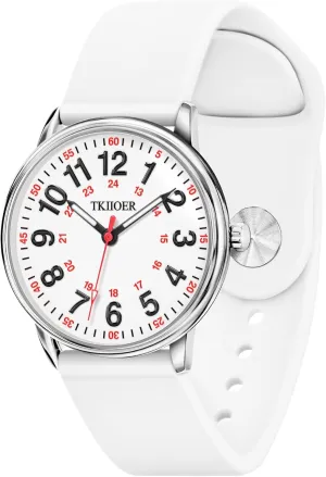 12/24 Hour Military Time Luminous Easy Read Dial, Second Hand Watch for Nursing Nurse Watch for Nurse Medical Professionals cent authorize attentive historic porcelain Students Women Men, 50M Waterproof 