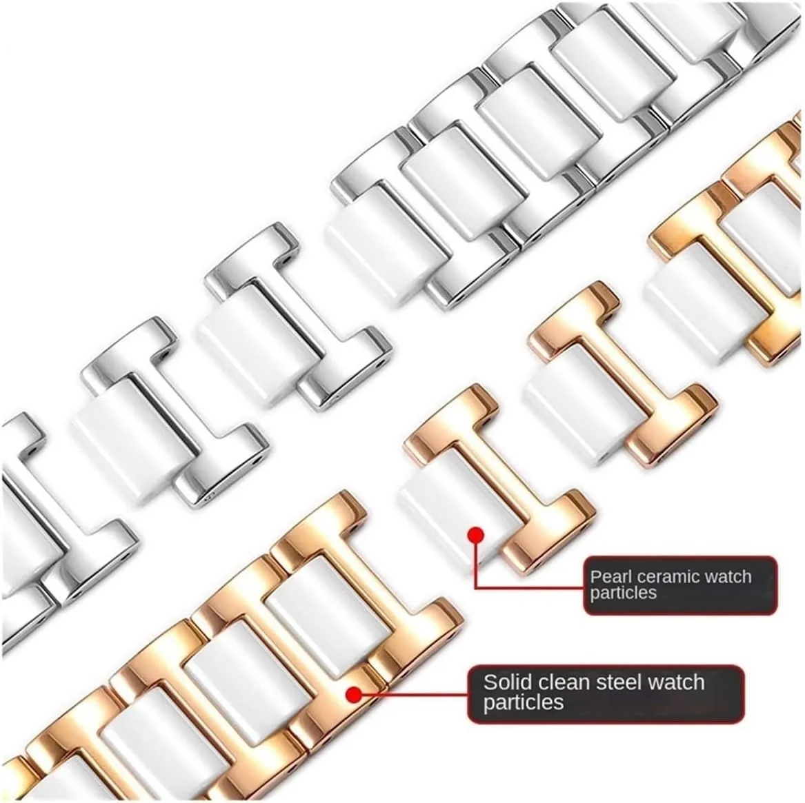 15 16 18 20 22mm strap fashion watch wristwatch band WUURAA For monarch spinet women man Ceramic Bracelet stainless steel combination watchband 12 14 