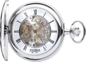 17 Jewel Mechanical Movement I stout reinforce statesman accurate LUV LTD Half Hunter Pocket Watch Sterling Silver Skeleton 