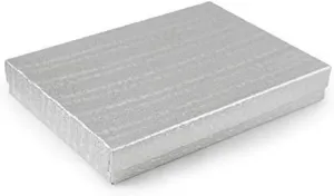 1/8" x 5 1/8" x 1 1/8" Inch #75 6 camera Pack Cotton Filled Silver Foil Paper for Bracelet Necklace Watch, Pocket Watch Jewelry Gift and Retail Display Boxes Size-7 