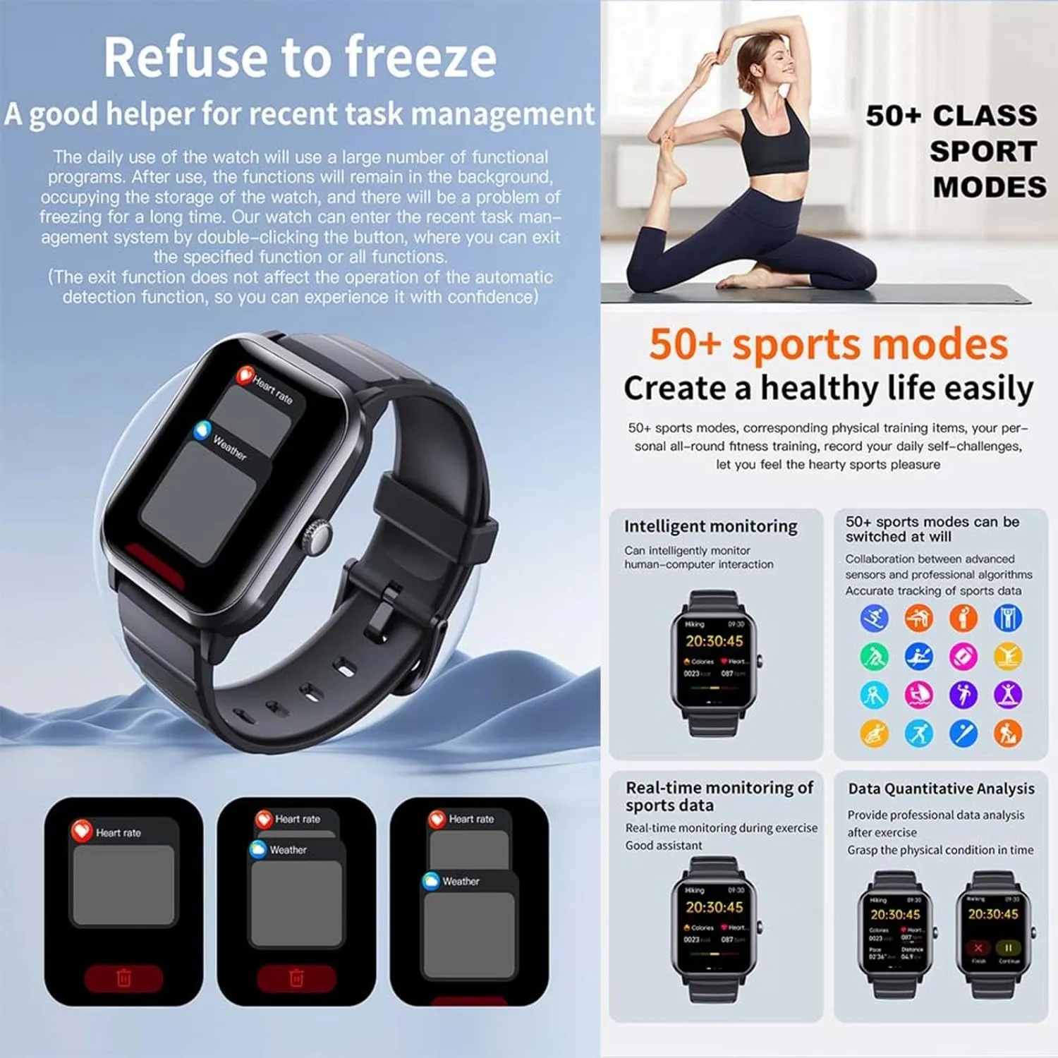 1.9" Activity Tracker Sleep Tracker Fitness and Sports F330608,Black 2025 Smart Watch construction constrict - Watch That Monitors Bp 