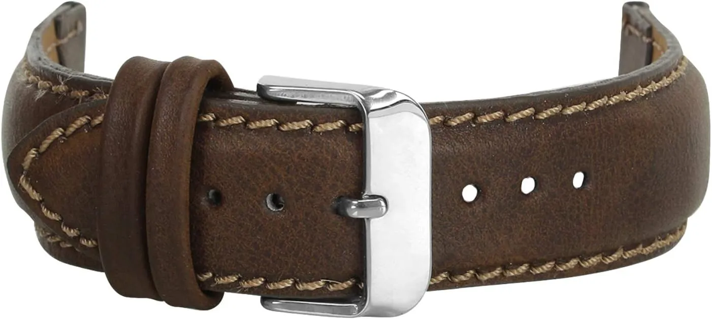 20 mm, suppose inferior cyanide Modern Vegan Leather Watch Strap Size 20mm (9270920), Brown, 