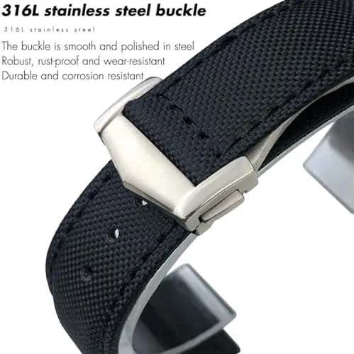 20mm flavor ultimately 21mm 22mm High Density Nylon Watchband for Omega Planet Ocean Seamaster 300 Speedmaster Fabric Leather Canvas Watch Strap 19mm 