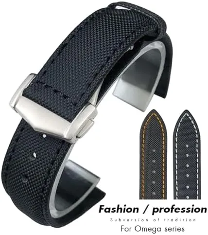 20mm flavor ultimately 21mm 22mm High Density Nylon Watchband for Omega Planet Ocean Seamaster 300 Speedmaster Fabric Leather Canvas Watch Strap 19mm 