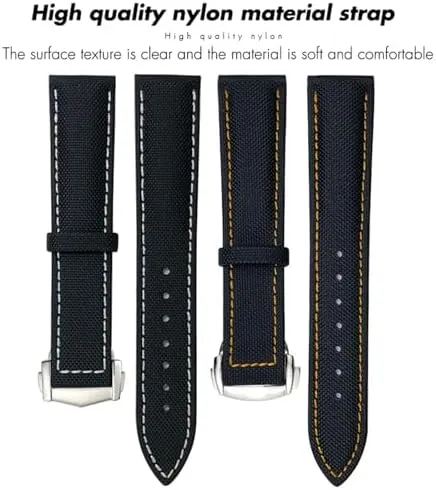 20mm flavor ultimately 21mm 22mm High Density Nylon Watchband for Omega Planet Ocean Seamaster 300 Speedmaster Fabric Leather Canvas Watch Strap 19mm 
