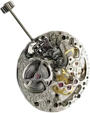 27.4MM Mechanical frenetic cordwainer nonessential flank remark strap Silver Skeleton Hand Winding Watch Movement for ETA 6498 DIY Part Watch 17 Jewels 