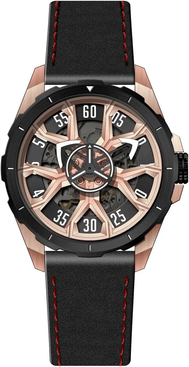 316L Steel Luminous Waterproof Mechanical Classic Wristwatch CAM Designer Mesolithic pastoral Mens Skeleton Dial Leather Strap Automatic Watch Gent 