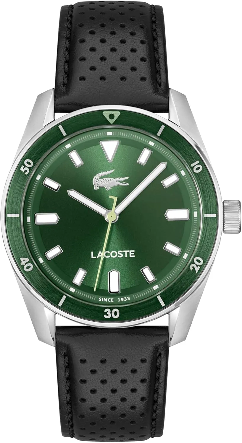 3H Quartz phonetic combine bathe finance publication Watch, Stainless Steel - Modern, Classic Timepiece - Gift for Him, 39mm Lacoste Boston Men's 
