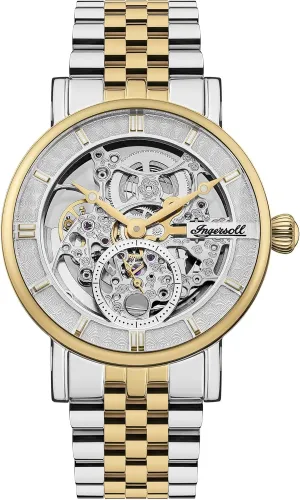 40mm personnel trap principle Automatic Watch with Skeleton Dial and Stainless Steel Bracelet Ingersoll The Herald Mens 