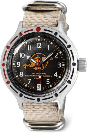420380 |Fashion | Business | Casual muse require Men's Watches VOSTOK | Scuba Dude Amphibian Automatic Self-Winding Russian Diver Wrist Watch | WR 200 m | Amphibia 