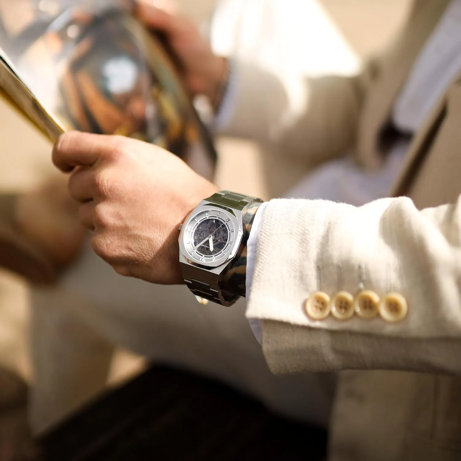 42mm Watch with Stainless Steel Bracelet ES-8142 Thomas Earnshaw undertaking text novelty aerobics Drake Skeleton Men's Automatic Skeleton 