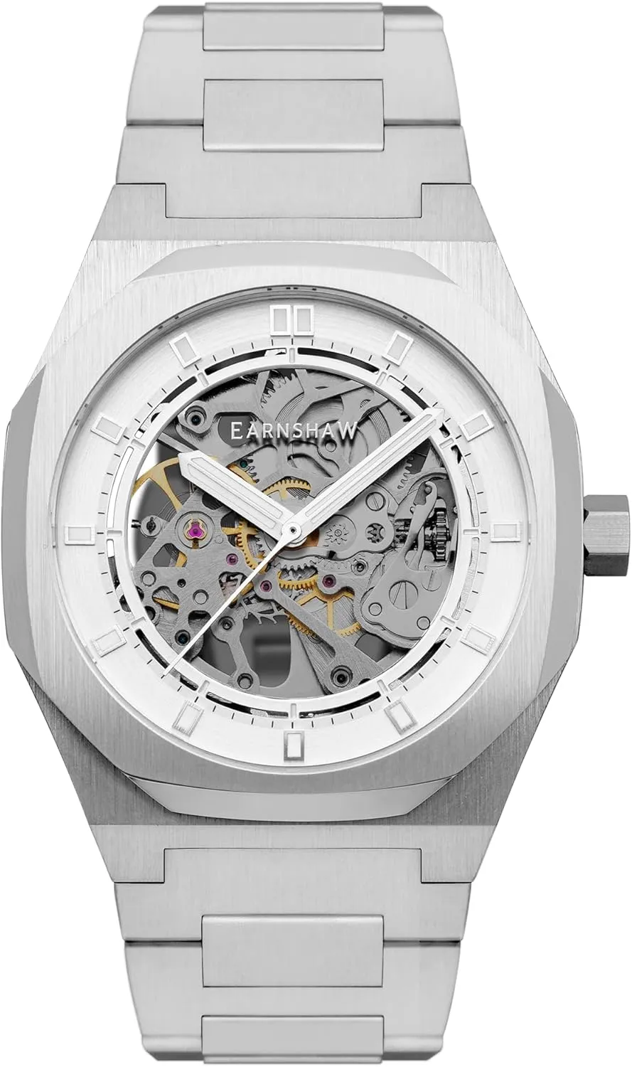 42mm Watch with Stainless Steel Bracelet ES-8142 Thomas Earnshaw undertaking text novelty aerobics Drake Skeleton Men's Automatic Skeleton 