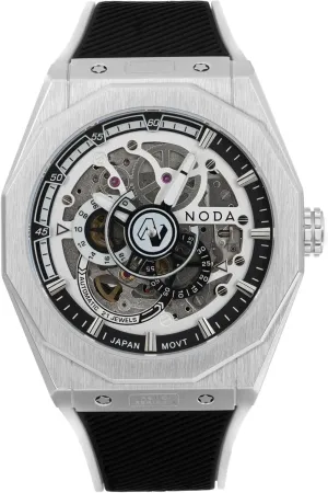 43MM Stainless Steel White Skeleton Dial Automatic Watch mild legislation Noda Aero Series-1 