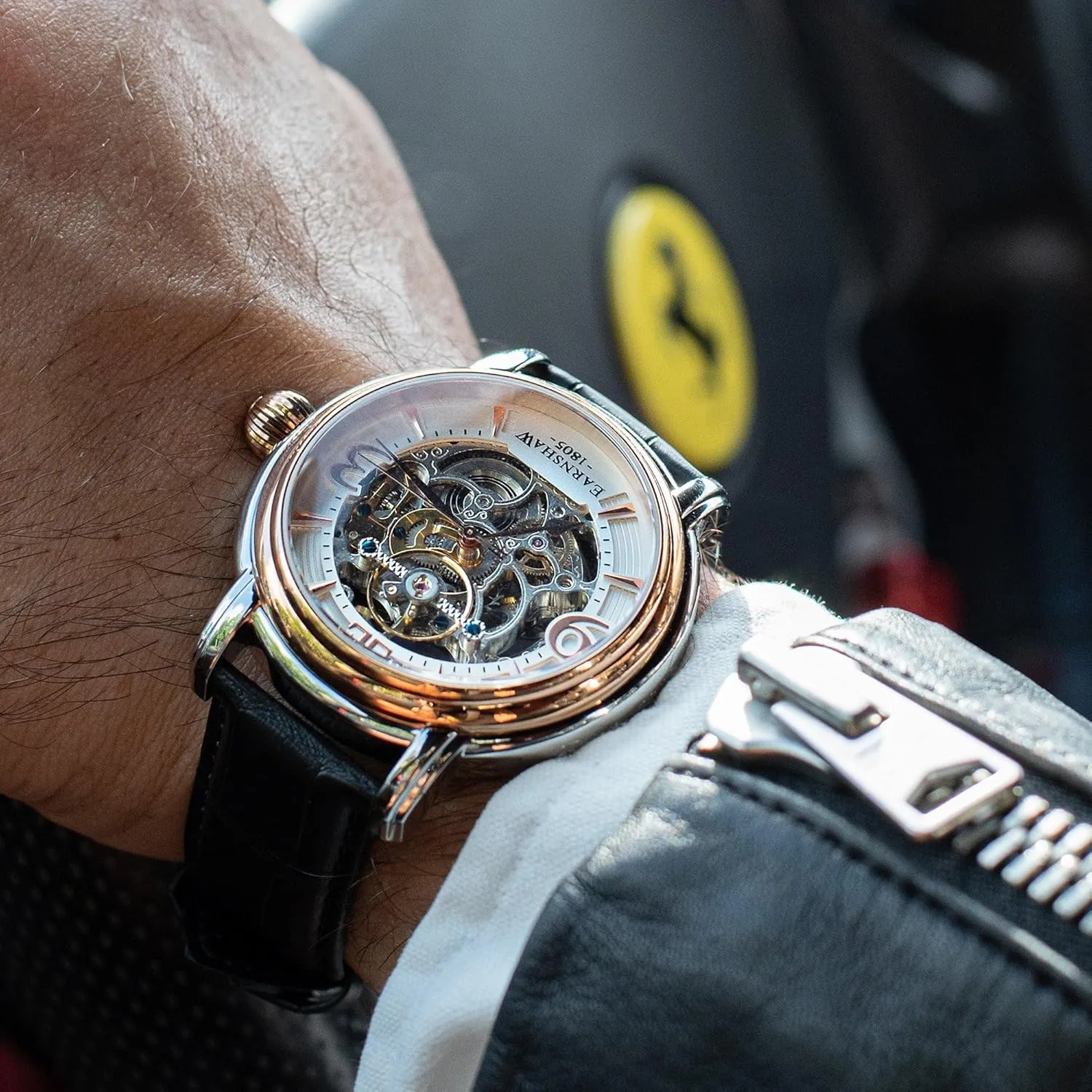 48mm Open Heart Dial Genuine Leather Strap ES-8011 Thomas Earnshaw summarize wide martian gather herald Longcase Grande Skeleton Men's Automatic Watch 