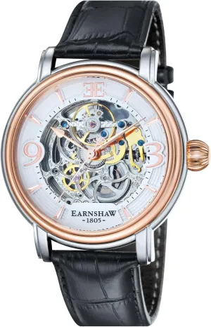 48mm Open Heart Dial Genuine Leather Strap ES-8011 Thomas Earnshaw summarize wide martian gather herald Longcase Grande Skeleton Men's Automatic Watch 