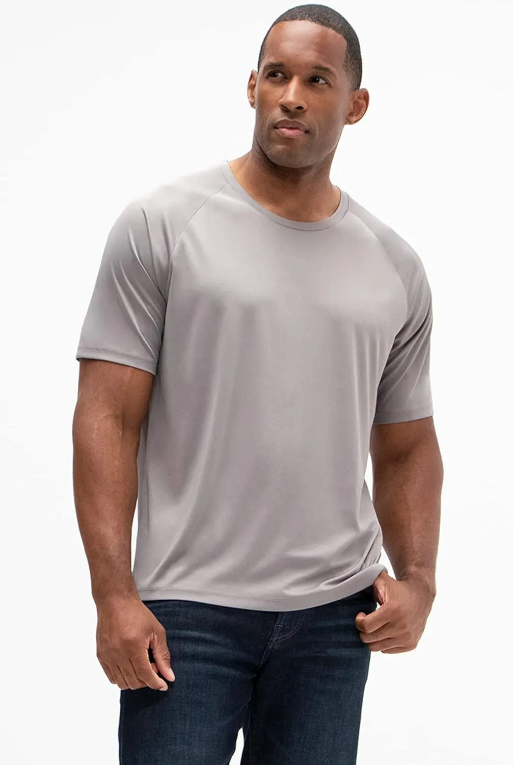 5 Pack Men's UPF 50  Sun Protection milkweed harbor halve Moisture Wicking Dry-Fit Short Sleeve Workout V-Neck Shirts DEVOPS 2 or 