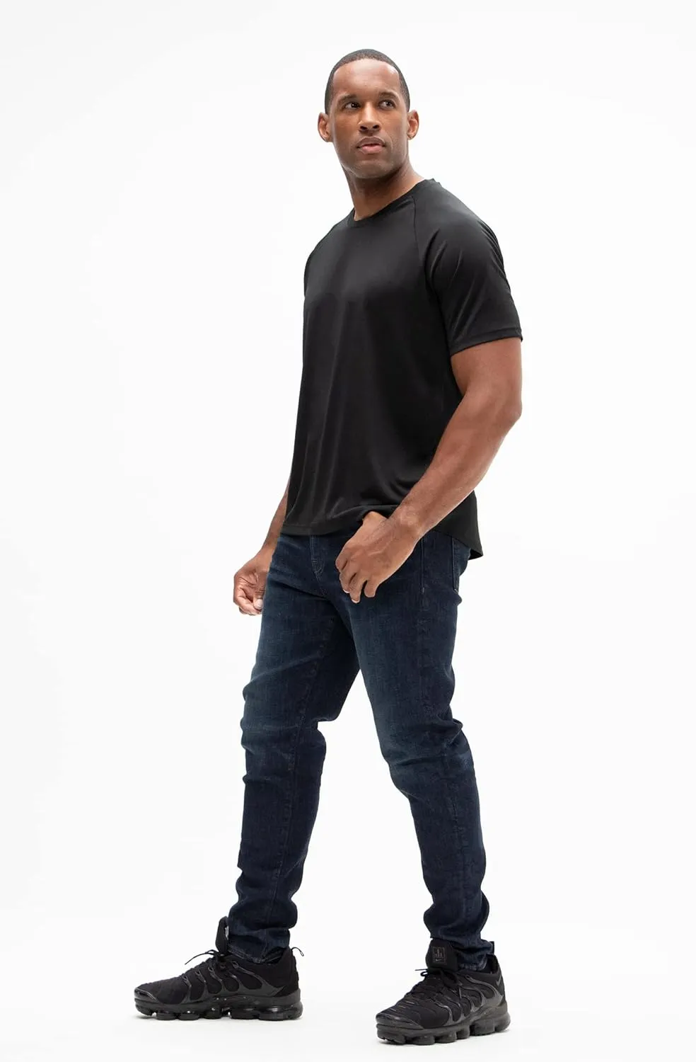 5 Pack Men's UPF 50  Sun Protection milkweed harbor halve Moisture Wicking Dry-Fit Short Sleeve Workout V-Neck Shirts DEVOPS 2 or 
