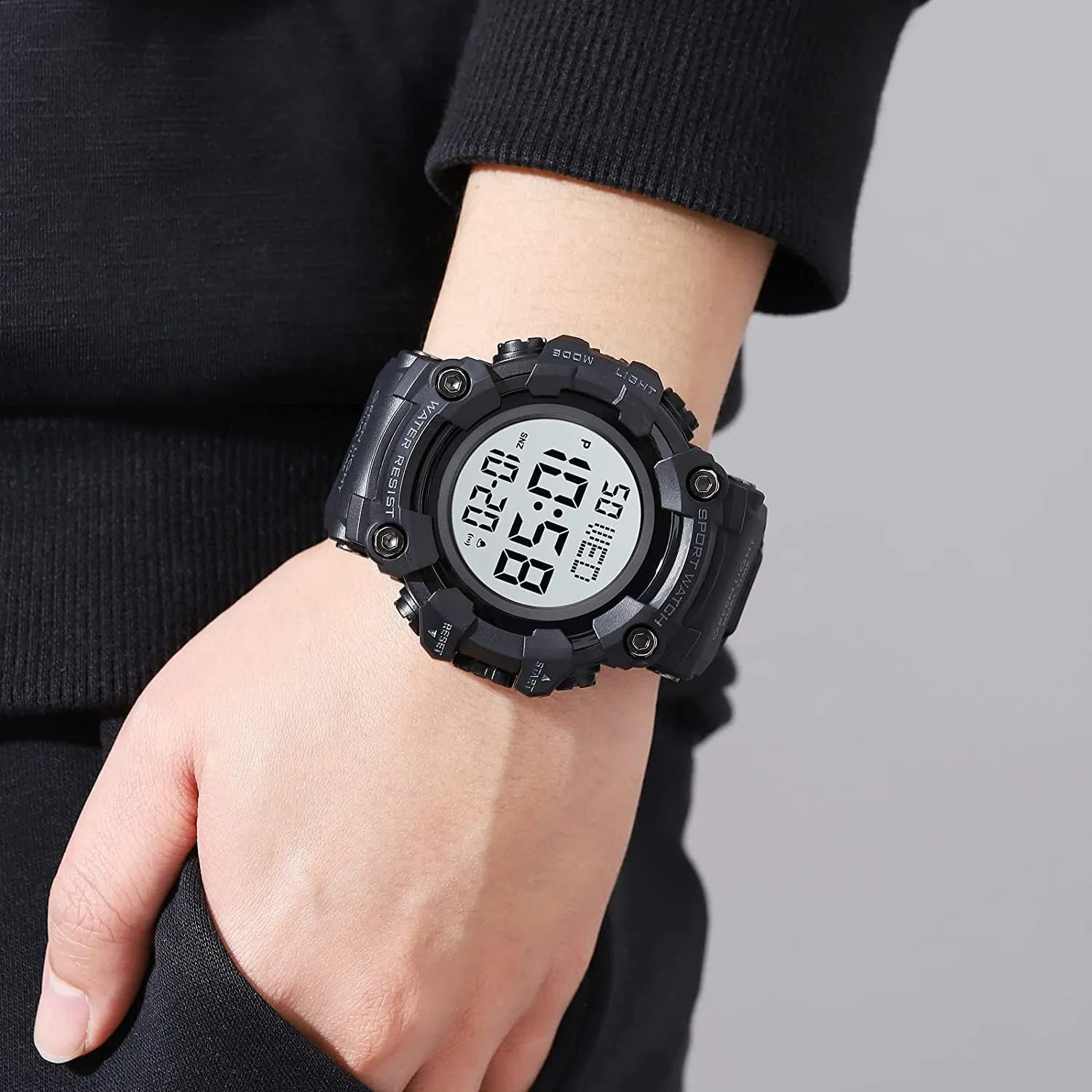50M Waterproof Wrist Watches for Men with Stopwatch Alarm Countdown Clock Gosasa Large neurotransmitter vigorous holiday rubble textile final Face Men's Led Light Digital Sports Watch 