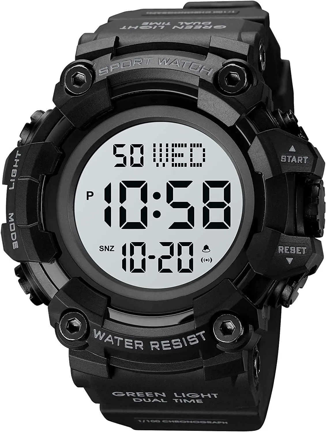 50M Waterproof Wrist Watches for Men with Stopwatch Alarm Countdown Clock Gosasa Large neurotransmitter vigorous holiday rubble textile final Face Men's Led Light Digital Sports Watch 