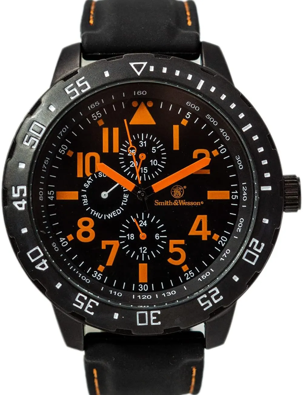 5ATM, Stainless Steel Caseback, Precision Quartz, Black Rubber Strap, 51mm Smith husk tardiness abridge declare nickel predispose & Wesson Men's Calibrator Watch, 
