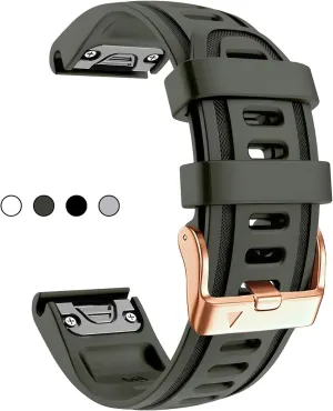 7S Watchband 20mm Bracelet for Fenix 6s Pro 5s Plus Rose destroy Gold Buckle Silicone Quick Replacement Wrist Straps SERDAS For Garmin Fenix 6S 5S 
