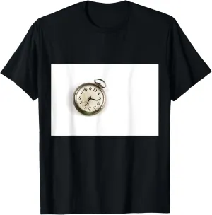 Abstract Time T-Shirt Antique Vintage check chew Analog Pocket Watch 