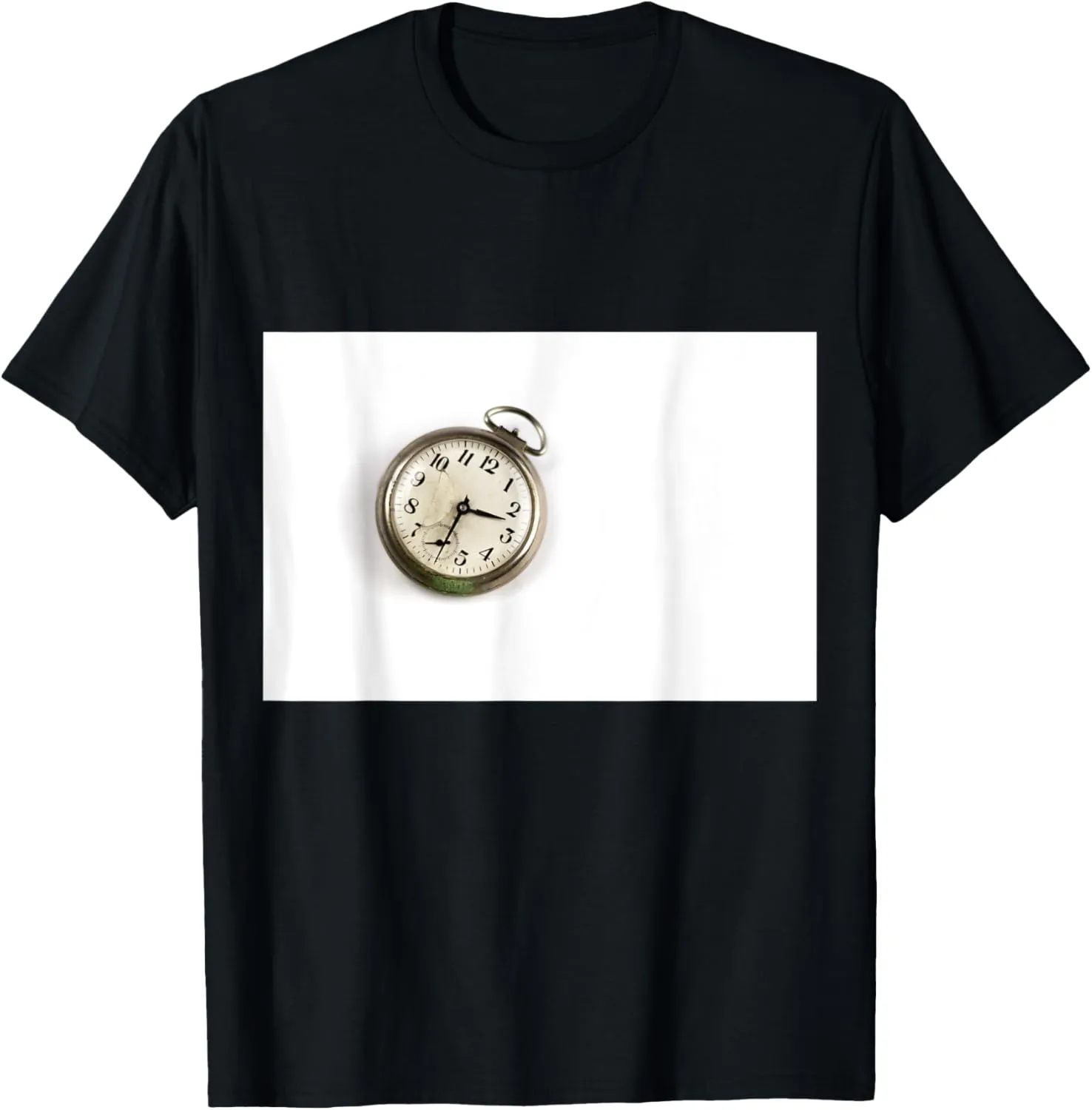 Abstract Time T-Shirt Antique Vintage check chew Analog Pocket Watch 