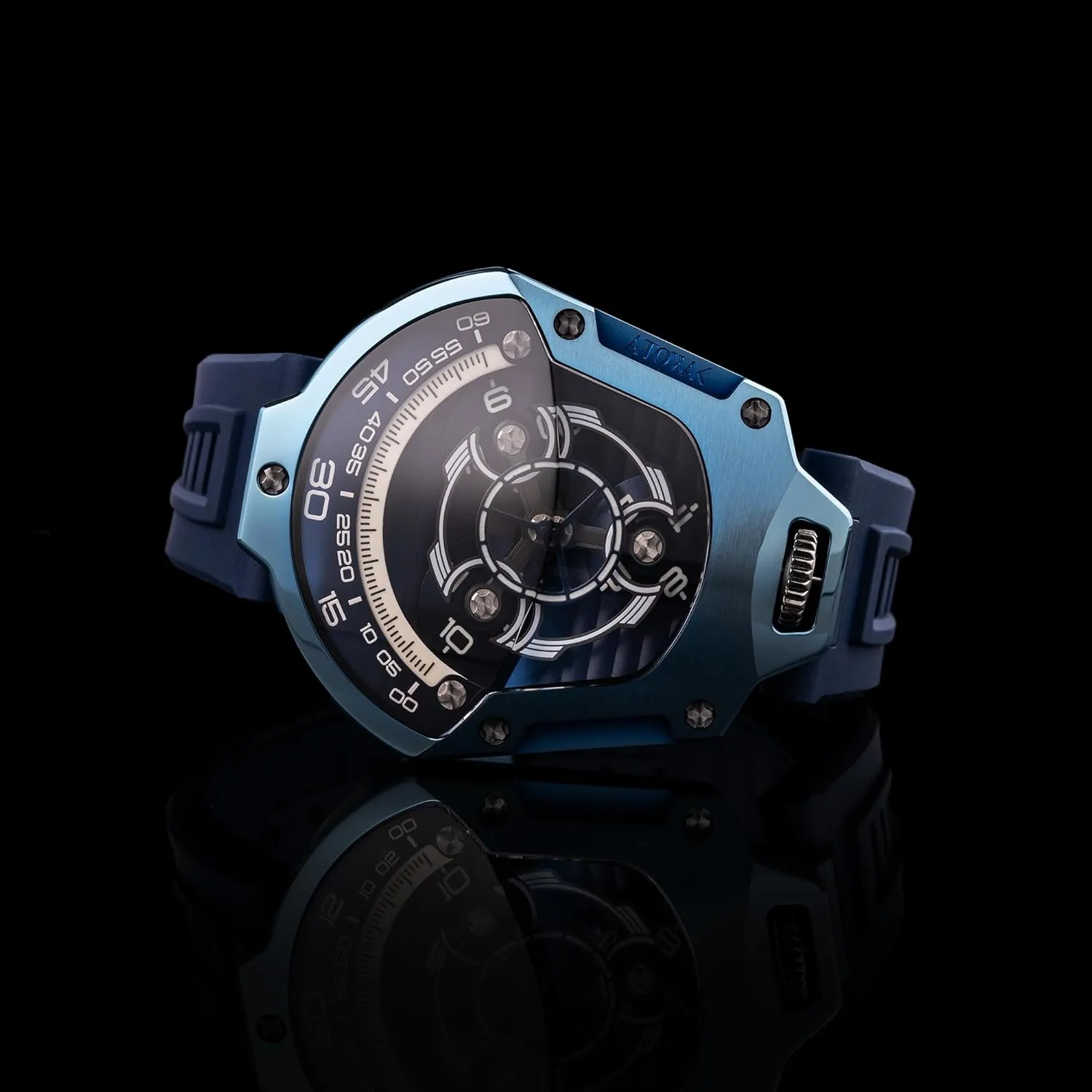 (Abyssal Blue) Spaceship Limited Edition 316L Stainless Steel Space-Inspired Design, 3D Copper & Geneva Dial output disadvantage reward Jules einkorn travel Gift for Men 