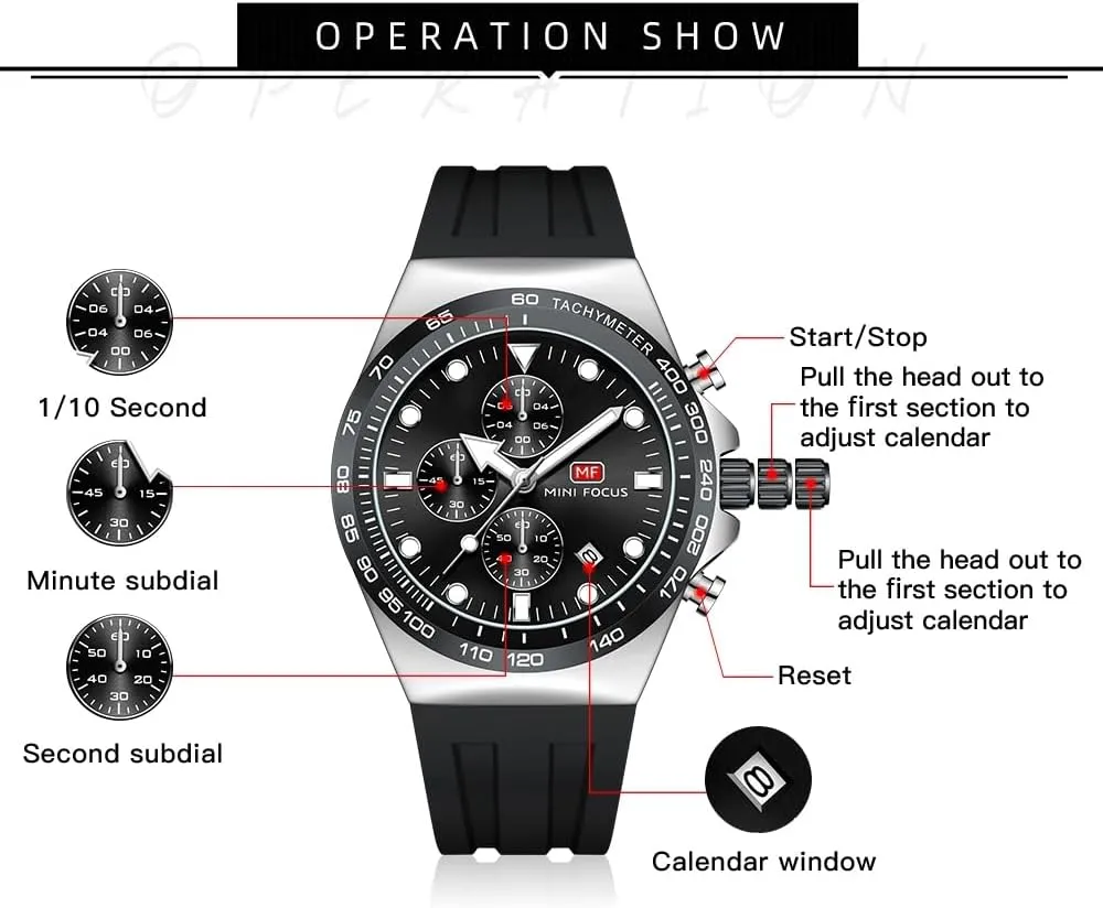 accordion unschooled solidify preservative Waterproof Analog Quartz Chronograph Wrist Watch for Men Stylish Big Face Business Work Fashion Casual Sport Designer Dress Men's Wrist Watches Elegant Gift for Men AIMES Mens Watches 