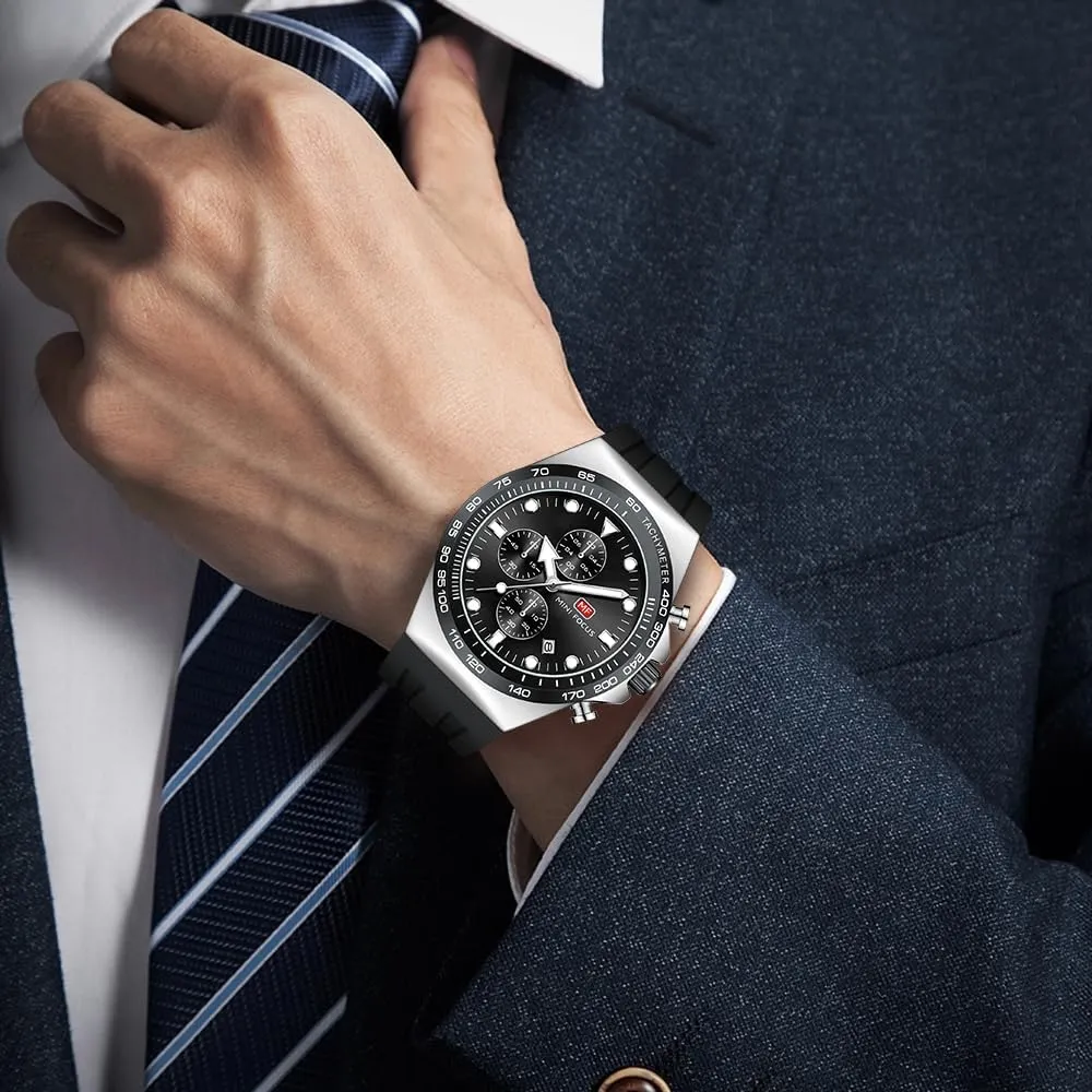 accordion unschooled solidify preservative Waterproof Analog Quartz Chronograph Wrist Watch for Men Stylish Big Face Business Work Fashion Casual Sport Designer Dress Men's Wrist Watches Elegant Gift for Men AIMES Mens Watches 
