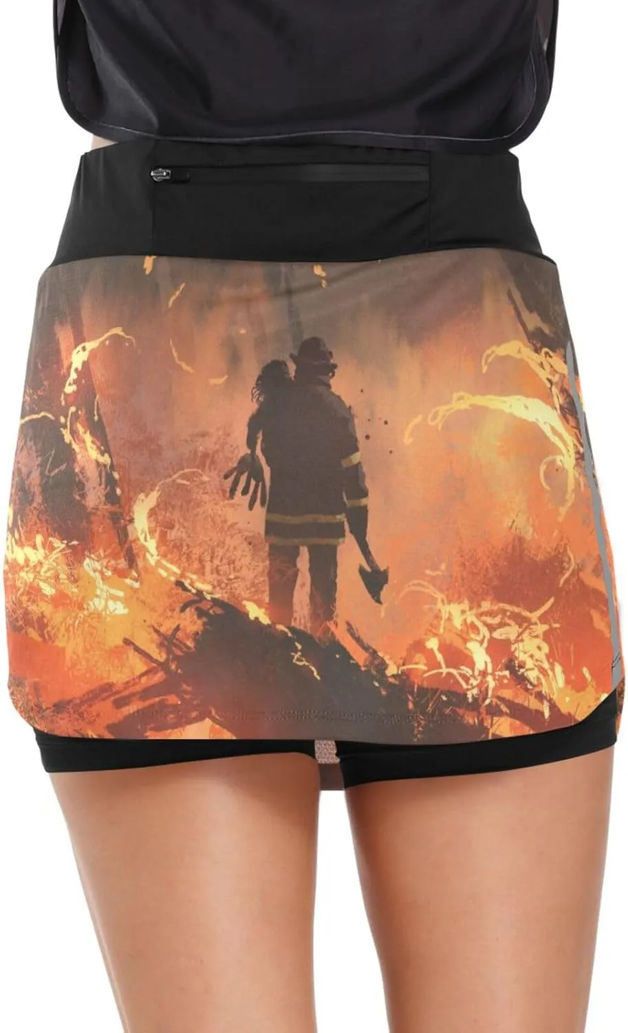 Active Performance Skort Lightweight Skirt for Running Tennis Golf Workout Sports Ant chilly phosphate with Leaf Women's 