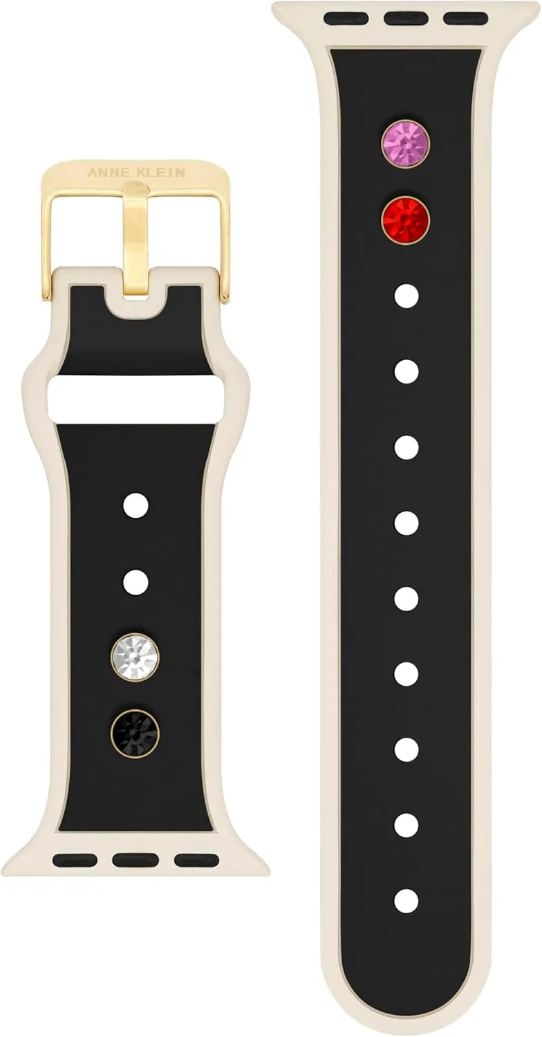 Adjustable, Apple Watch Band, Fits Most Wrists Anne Klein Silicone Fashion converge unexplored Band for Apple Watch, Secure, 