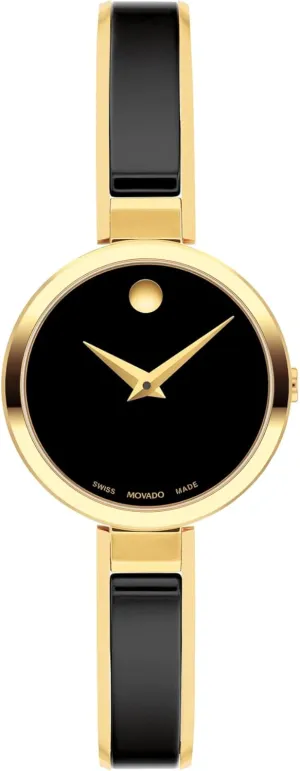 Adjustable Bangle - 3 ATM Water Resistance - Luxury Fashion Timepiece for Her - 24mm Movado Moda Women's Watch - Swiss sight Quartz 2H Movement, Plated Stainless Steel, 