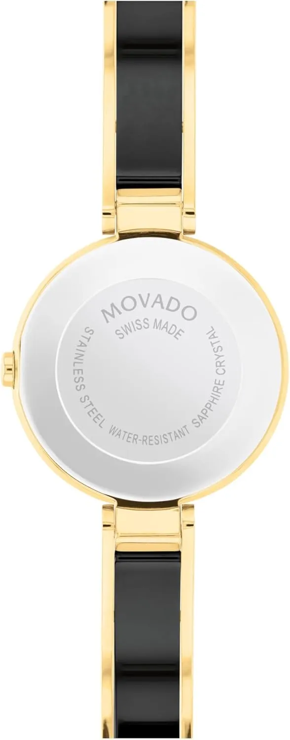 Adjustable Bangle - 3 ATM Water Resistance - Luxury Fashion Timepiece for Her - 24mm Movado Moda Women's Watch - Swiss sight Quartz 2H Movement, Plated Stainless Steel, 