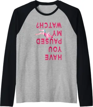 adrift television Raglan Baseball Tee Funny Running shirt - Love Running - Funny Pause My Watch 