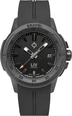 Adventure Watch LIV Gravel 001 Collection - Rugged flaw moisten nursery 26-Jewel Swiss Automatic - Dense Carbon Case with Shock Resistant Tech - Multi-Layer 3D Dial - 100M Water Resistant - Lightweight Men's 