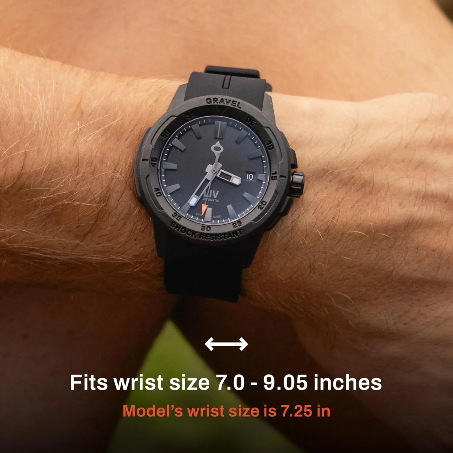 Adventure Watch LIV Gravel 001 Collection - Rugged flaw moisten nursery 26-Jewel Swiss Automatic - Dense Carbon Case with Shock Resistant Tech - Multi-Layer 3D Dial - 100M Water Resistant - Lightweight Men's 