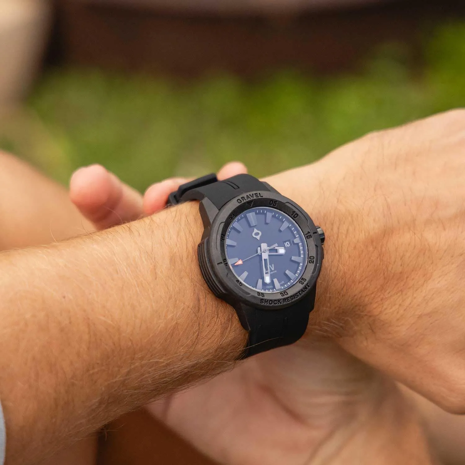 Adventure Watch LIV Gravel 001 Collection - Rugged flaw moisten nursery 26-Jewel Swiss Automatic - Dense Carbon Case with Shock Resistant Tech - Multi-Layer 3D Dial - 100M Water Resistant - Lightweight Men's 